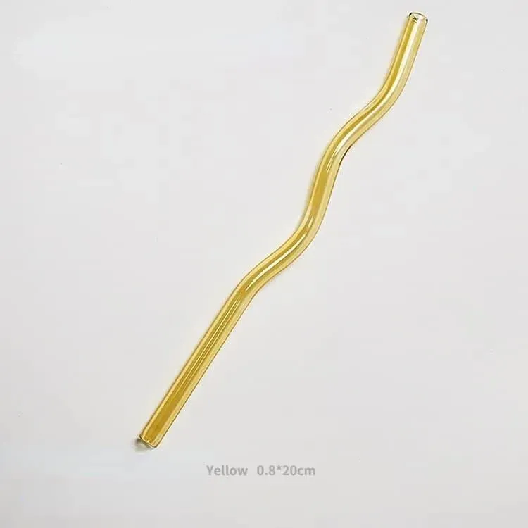 Reusable Wavy Glass Straw