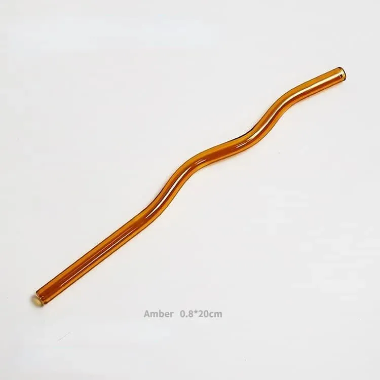 Reusable Wavy Glass Straw