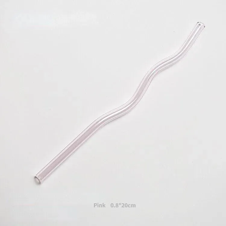 Reusable Wavy Glass Straw
