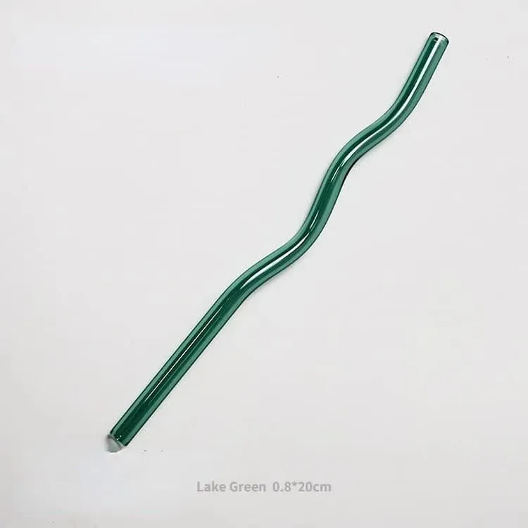 Reusable Wavy Glass Straw
