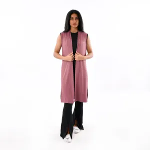 Ribbed Sleeveless Cardigan