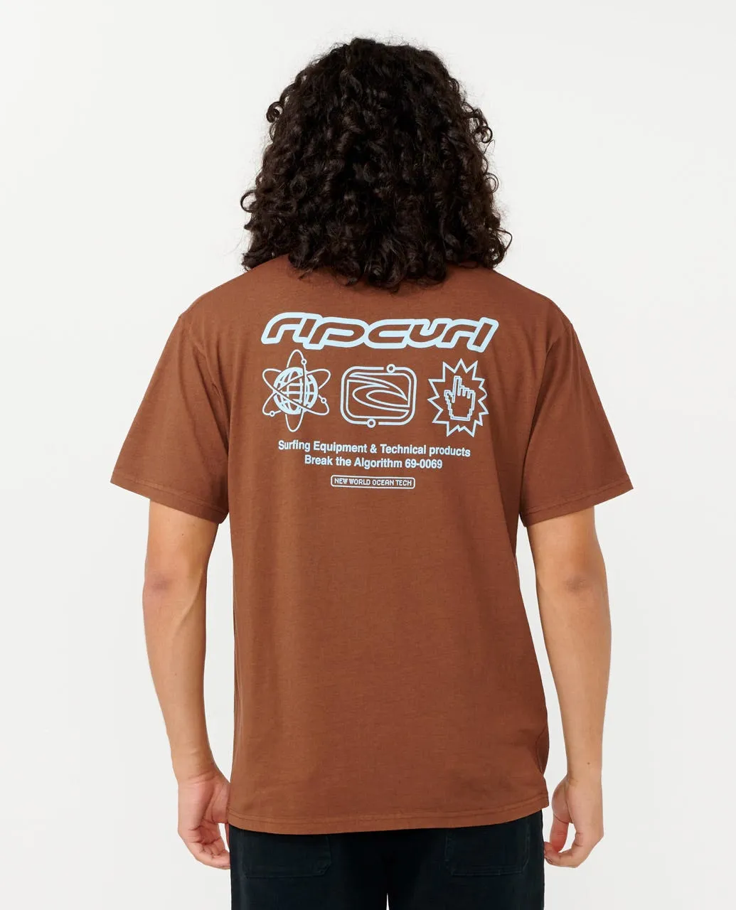 RIP CURL ARCHIVE SUPER COMPUTER TEE - DUSTED CHOCOLATE