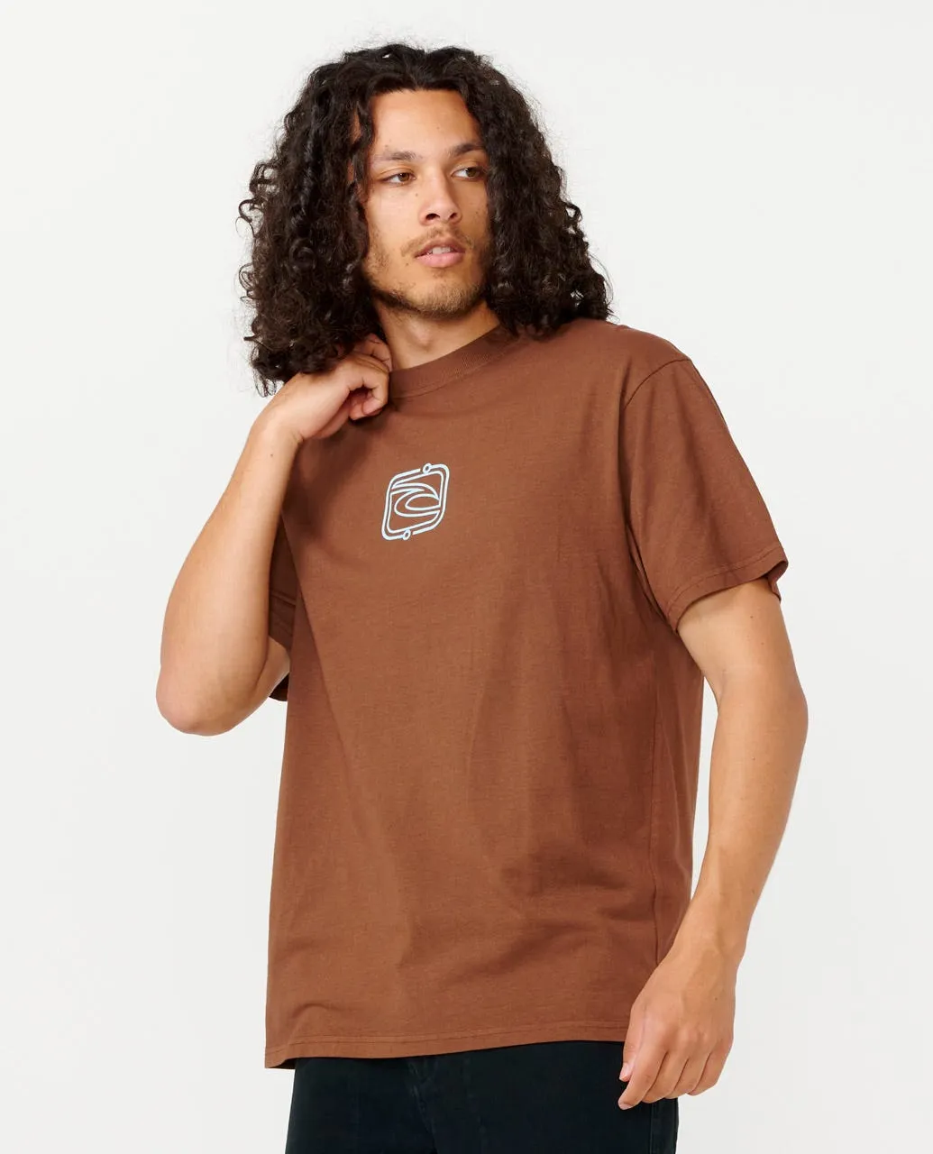 RIP CURL ARCHIVE SUPER COMPUTER TEE - DUSTED CHOCOLATE