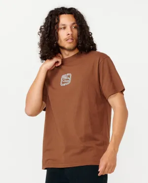 RIP CURL ARCHIVE SUPER COMPUTER TEE - DUSTED CHOCOLATE