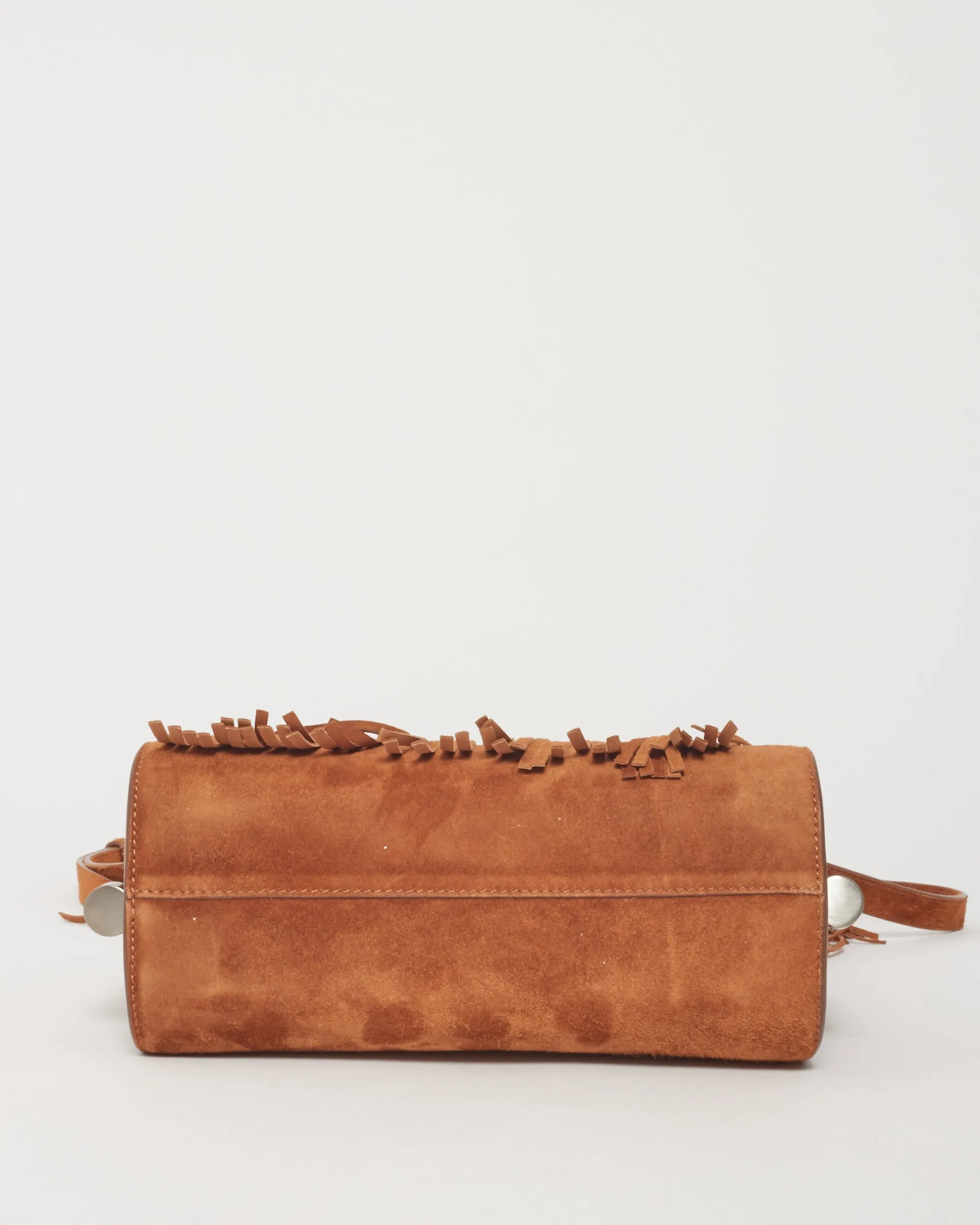 Roger Vivier Camel Suede Fringe Crossbody Bag