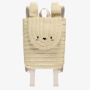 Sac à dos en paille en forme de lapin, enfant || Bunny shaped straw backpack, child