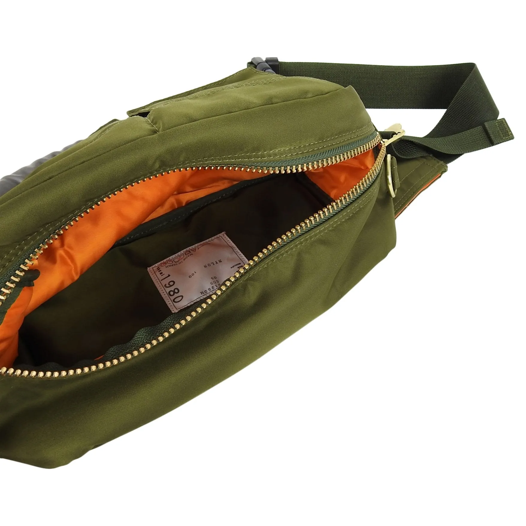 Sacai Army Green Nylon Cross-Body Belt Bag