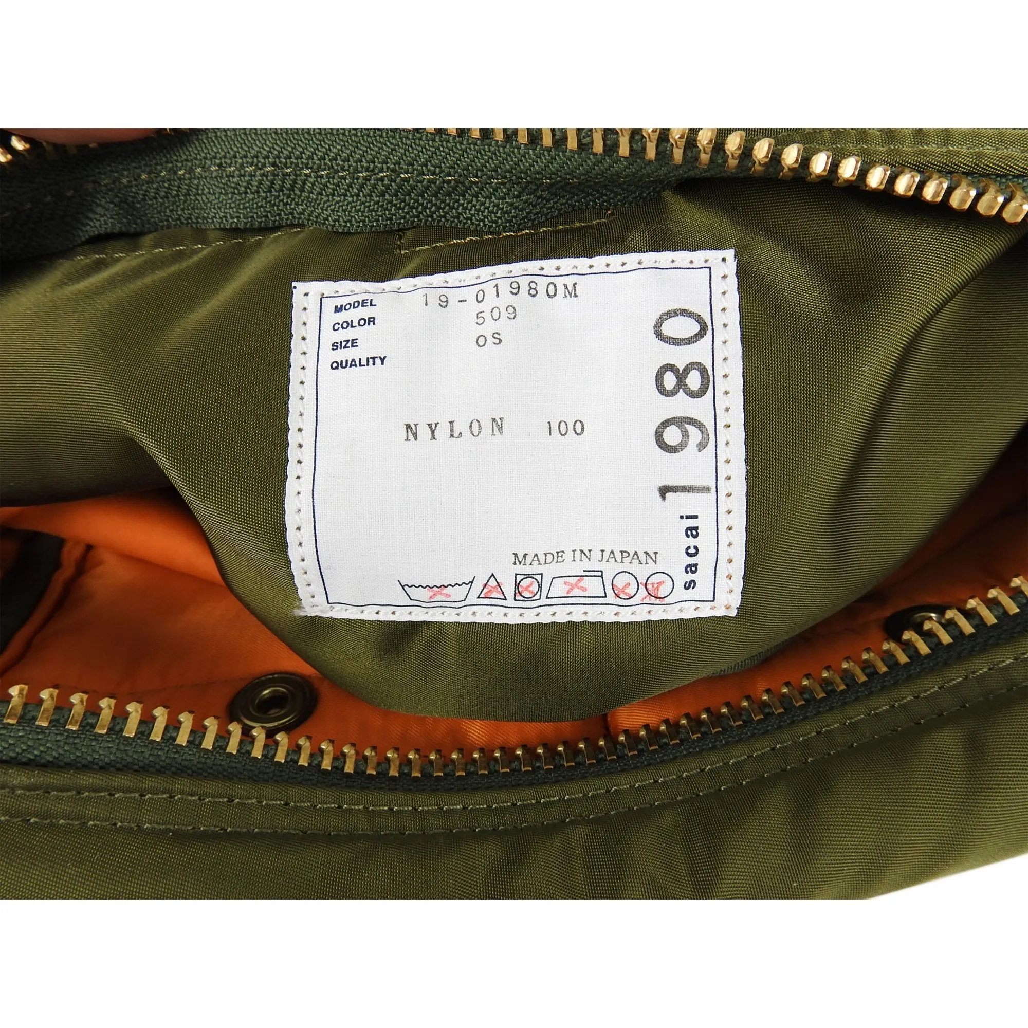 Sacai Army Green Nylon Cross-Body Belt Bag