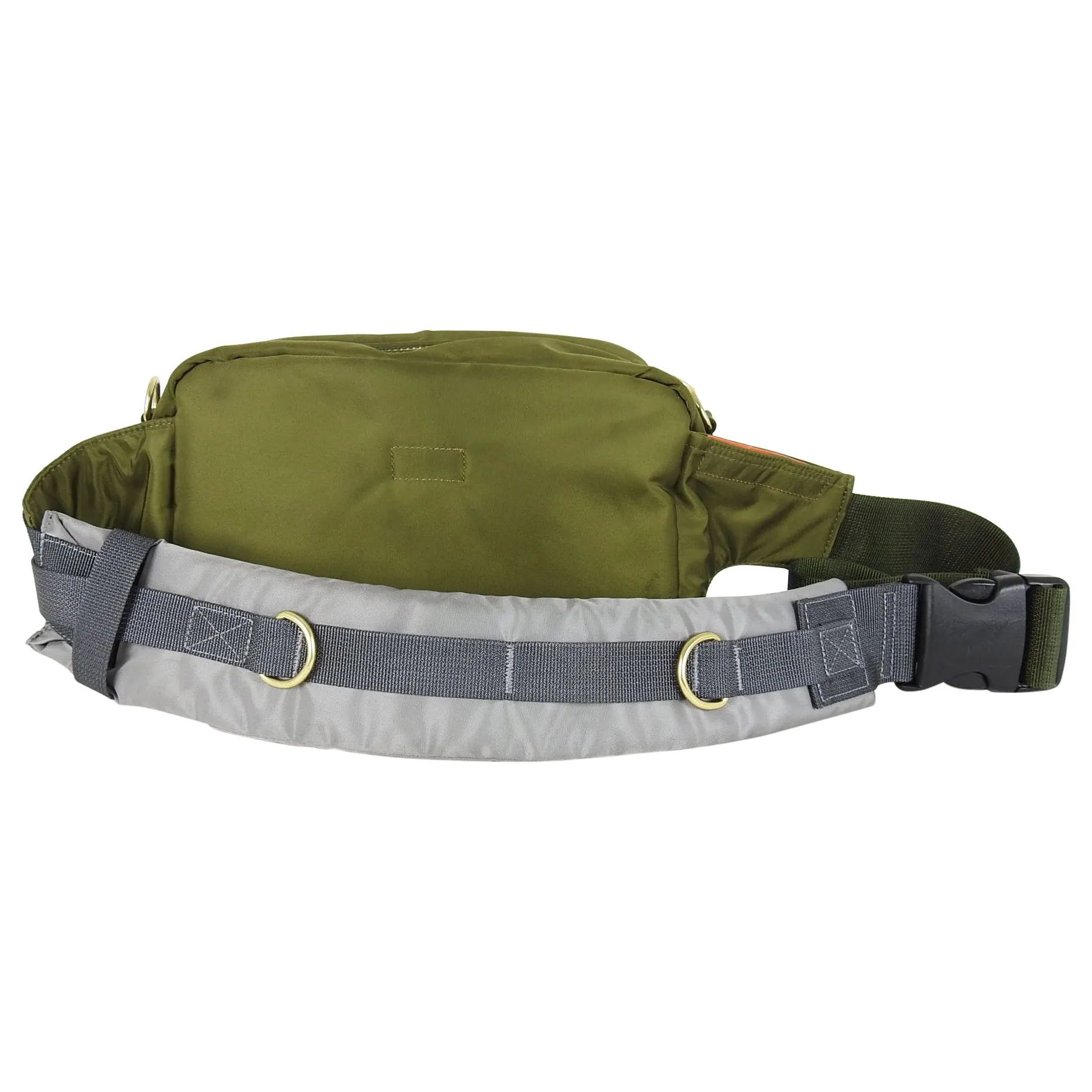 Sacai Army Green Nylon Cross-Body Belt Bag.