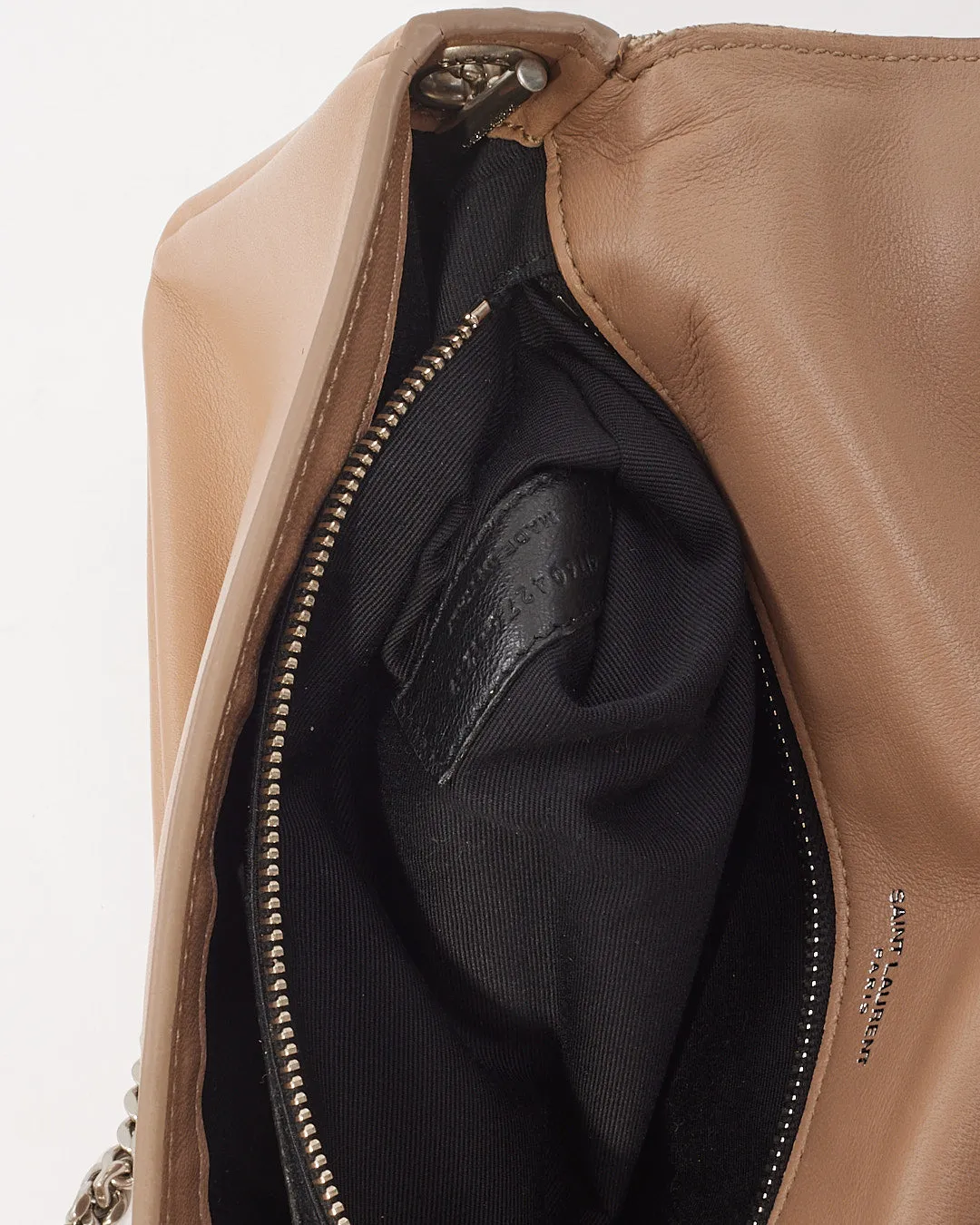 Saint Laurent Beige Tassel Clutch Bag SHW