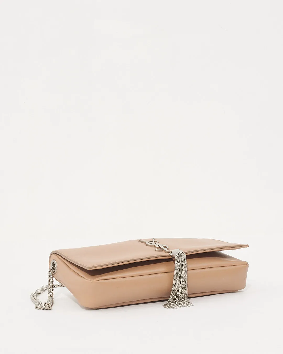 Saint Laurent Beige Tassel Clutch Bag SHW
