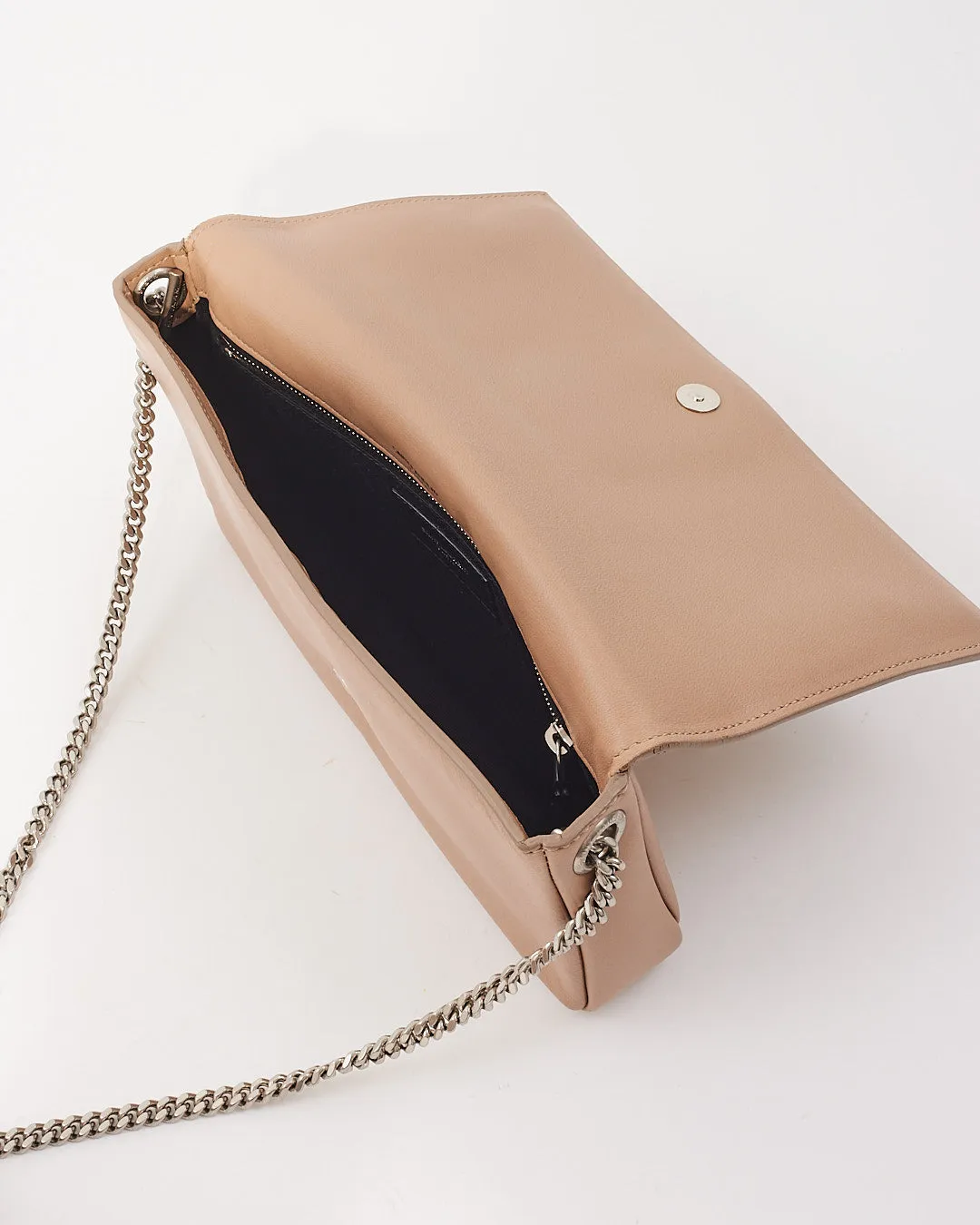 Saint Laurent Beige Tassel Clutch Bag SHW