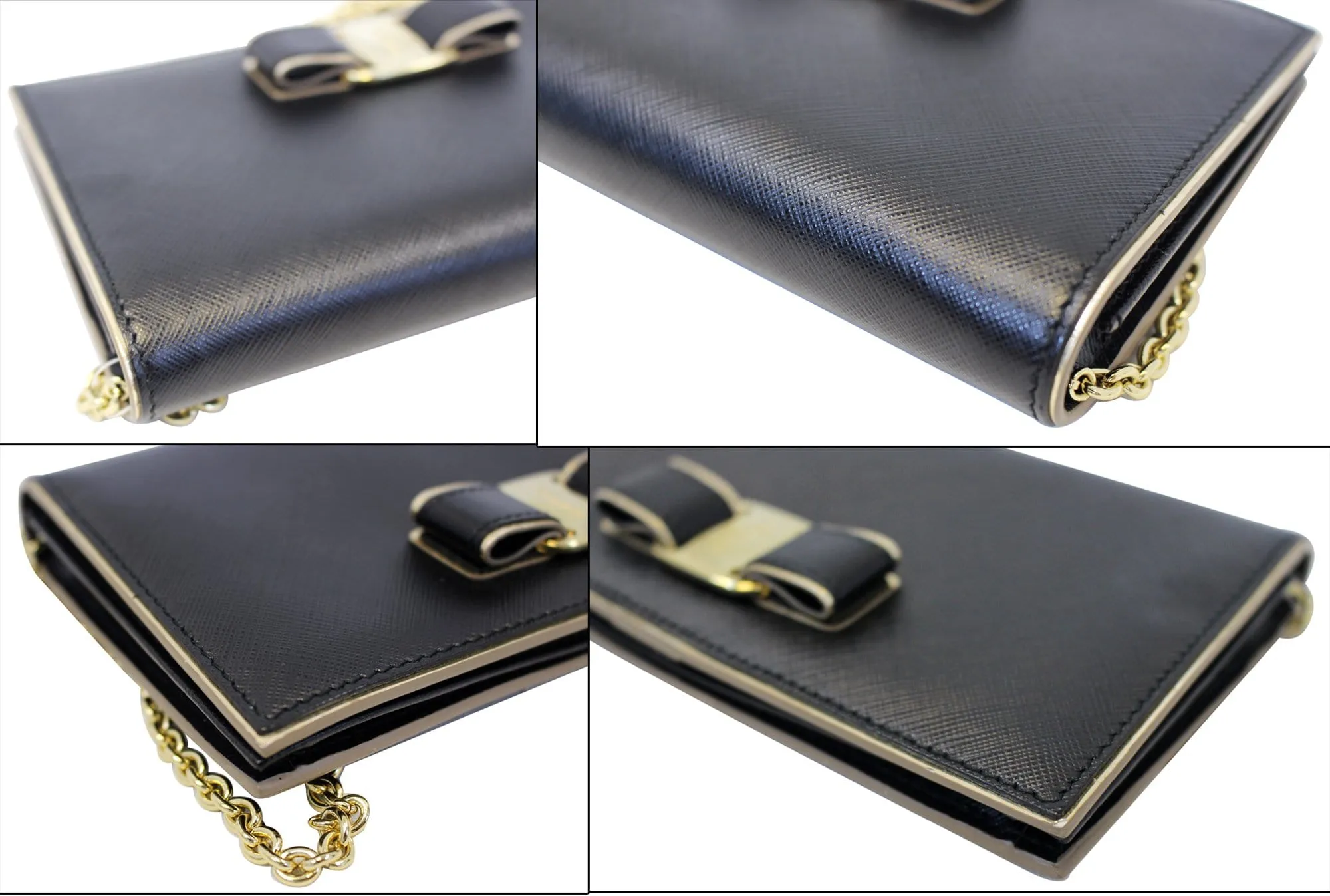 SALVATORE FERRAGAMO Miss Vara Bow Saffiano Leather Wallet Crossbody Bag