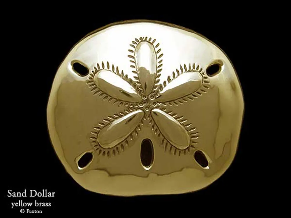 Sand Dollar Belt Buckle Sterling Silver or Yellow Brass