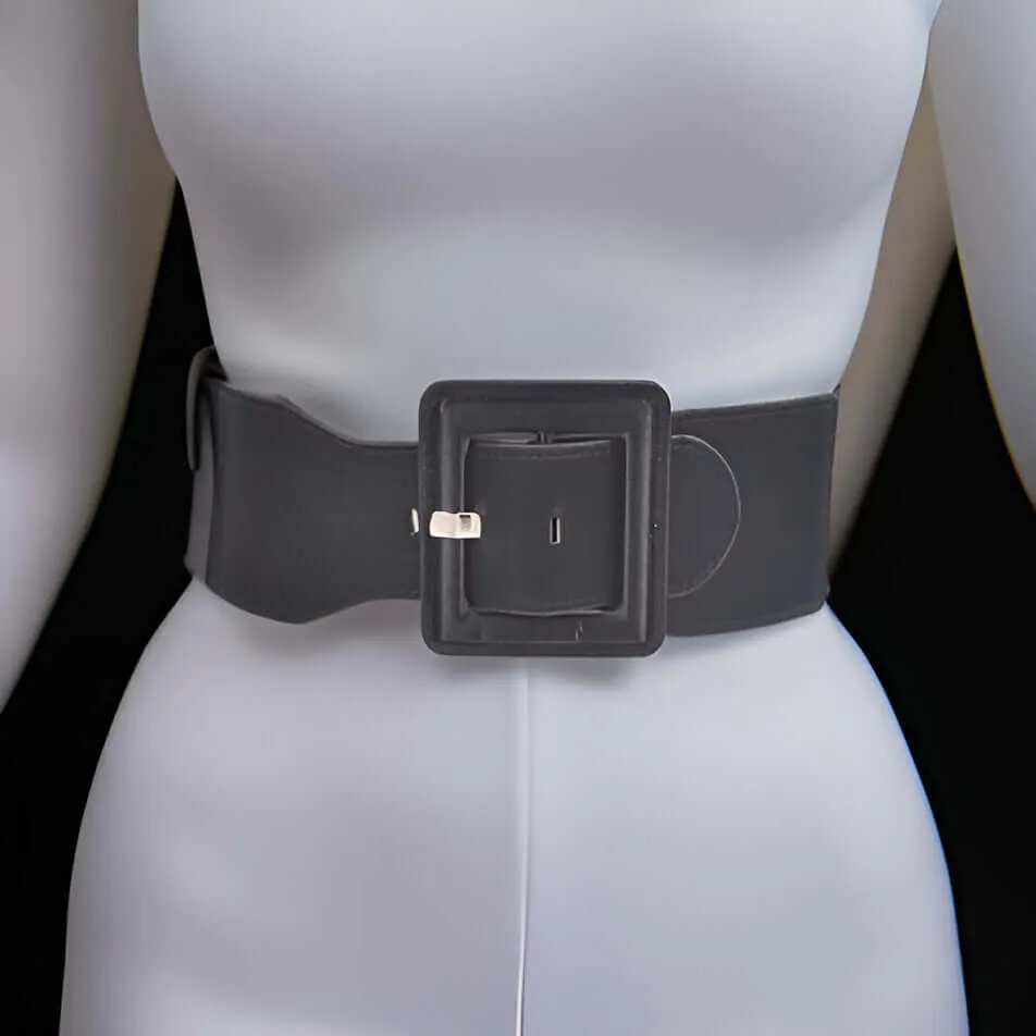 Satin Metallic Elastic Fashion Wide Belt