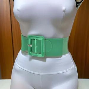 Satin Metallic Elastic Fashion Wide Belt