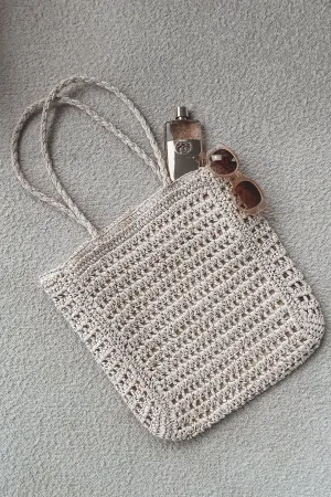 Sea Shells Inside  Straw Braided Beach Tote Bag