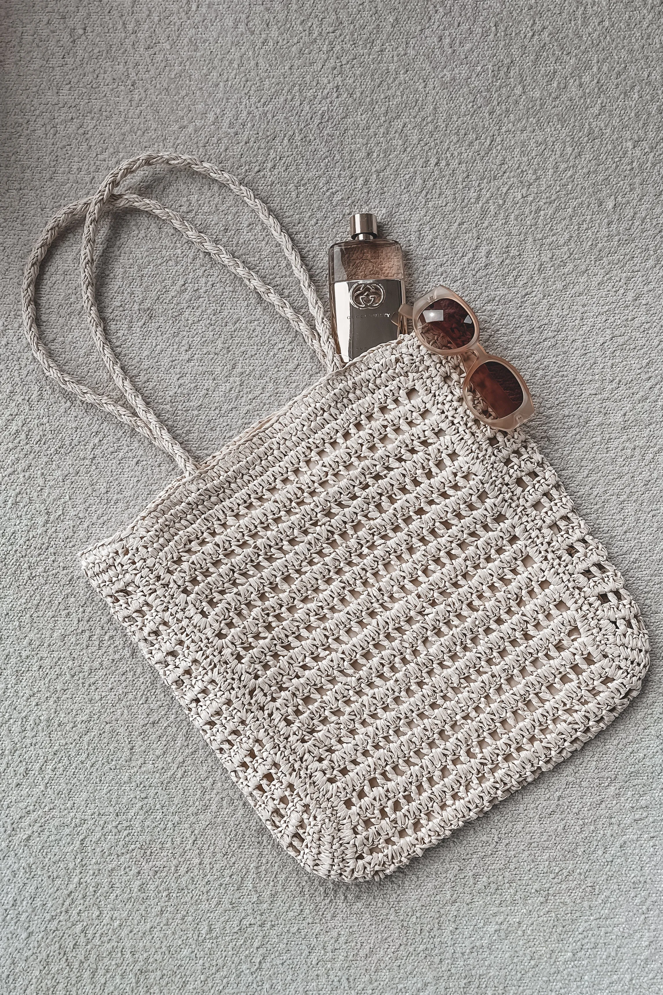 Sea Shells Inside  Straw Braided Beach Tote Bag