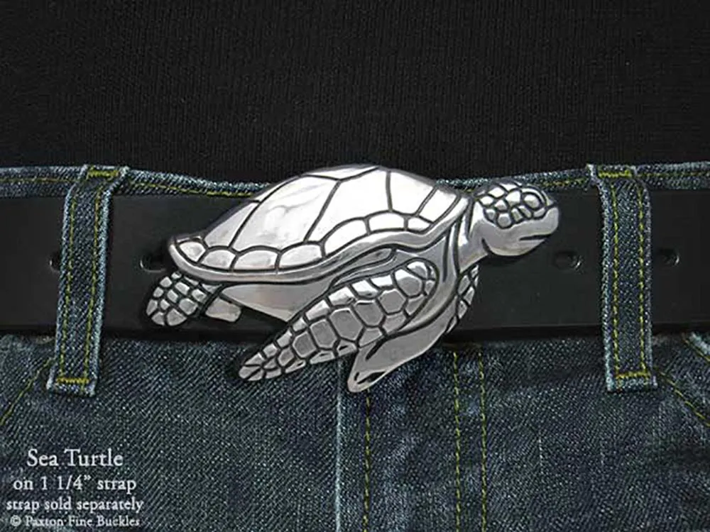 Sea Turtle Belt Buckle Sterling Silver