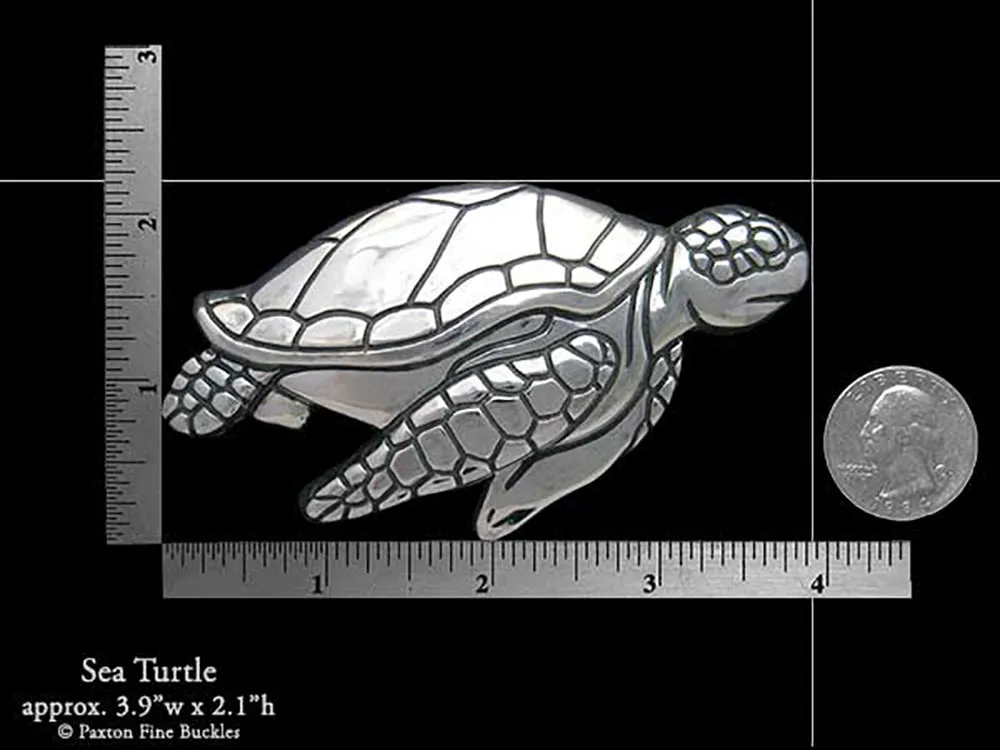 Sea Turtle Belt Buckle Sterling Silver