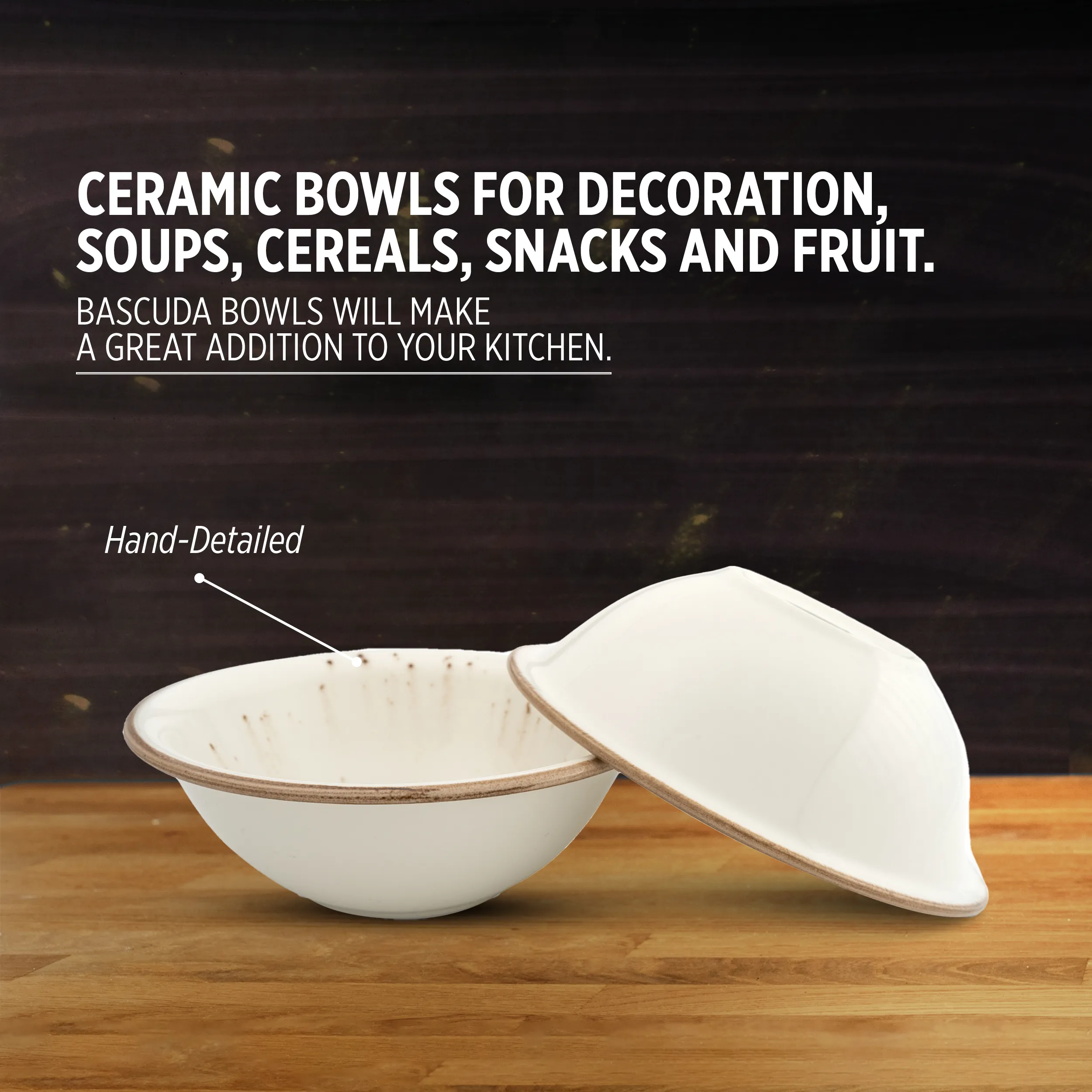 Set of 2 Porcelain Soup-Cereal Bowls