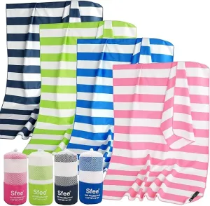 Sfee 2 in 1 Microfiber Beach Towel, Quick Dry Towel Camping Towel Travel Towel Super Absorbent Compact Lightweight Sports Towel Gym Towel Set for Beach, Gym, Hiking, Pool, Backpacking, Bath, Yoga