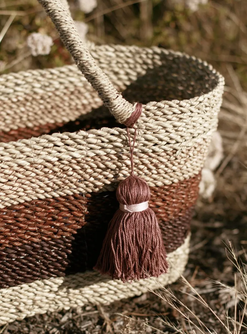 Shabba Pandan Straw Tote Bag, in Earthy Brown & Tan