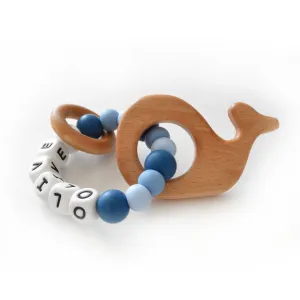 Silicone Ring Rattle | Personalized | Whale Oliver