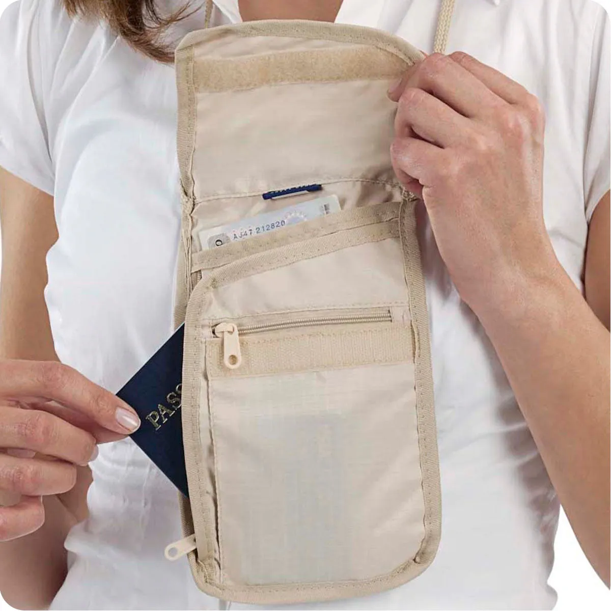Smooth Trip RFID-Blocking Neck Wallet