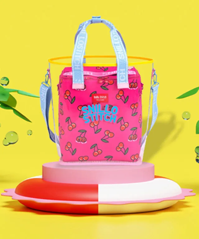 SNILLO STITCH 2-Way Beach Bag - Cherry Pink