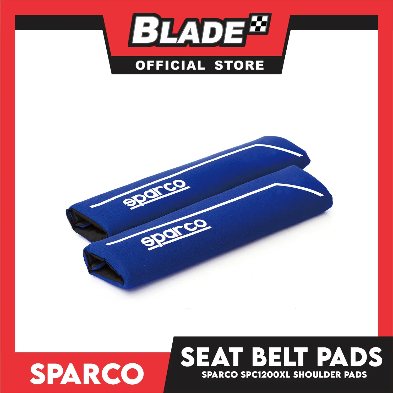 Sparco SPC1201XL Shoulder Pad, Set of 2 (Black/Blue)