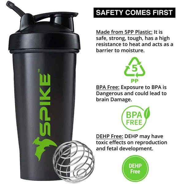Spike Protein Shaker Bottle 700ml (Black)