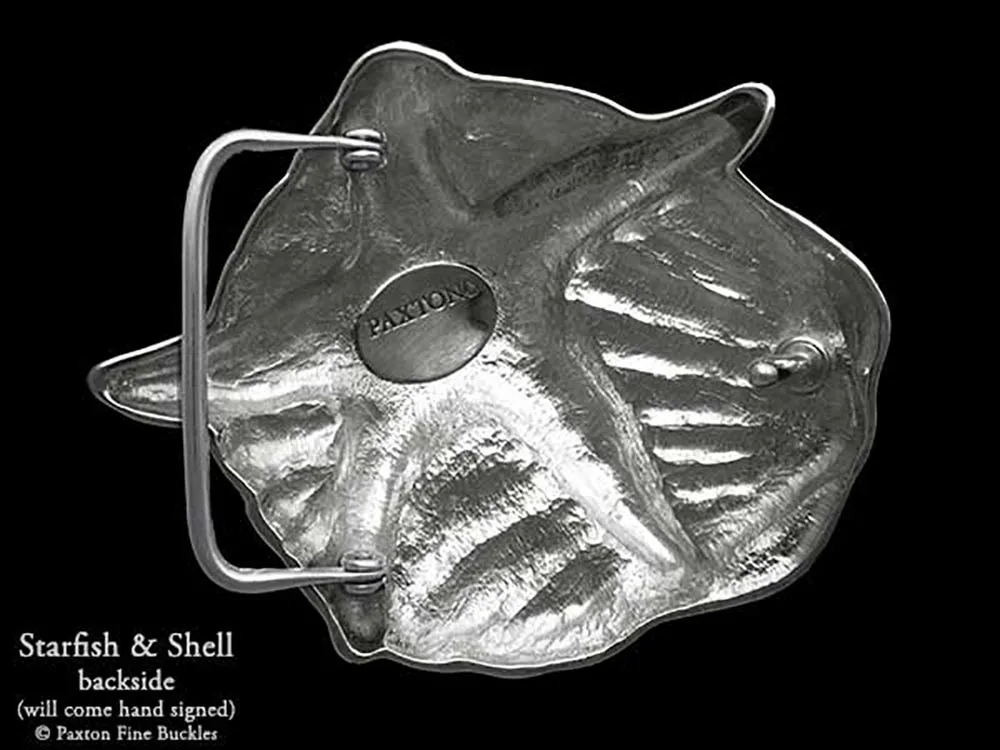 Starfish Shell Belt Buckle Sterling Silver