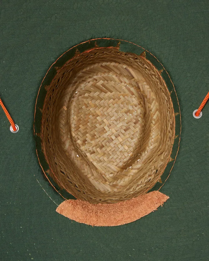 Statesman Harvester Straw Hat Natural & Fluro Orange