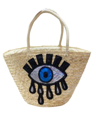 Straw Eye Design Beach Bag 3