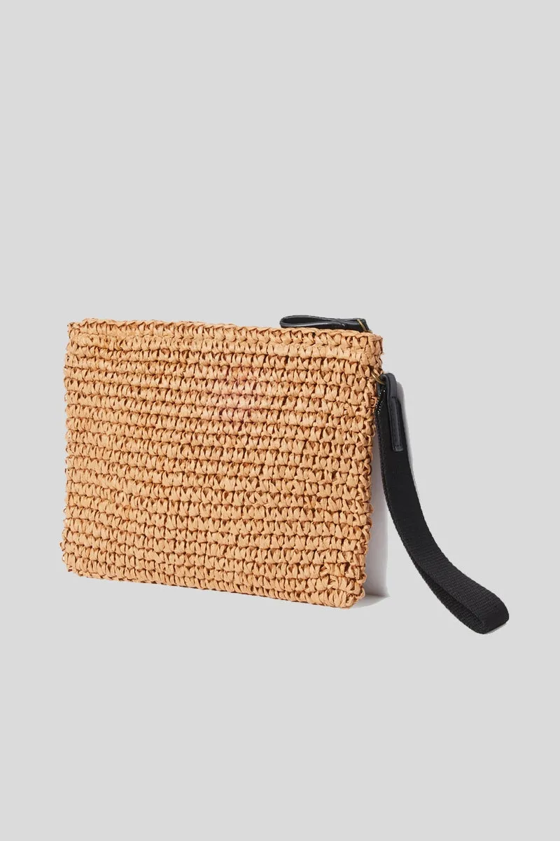 Straw Hand Bag - Tan