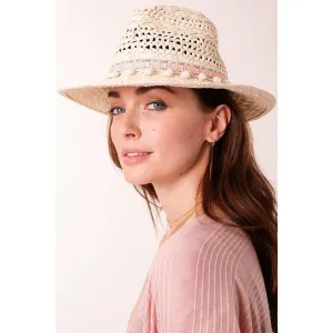 Straw Hat with Colorful Band (Avenue Zoe)