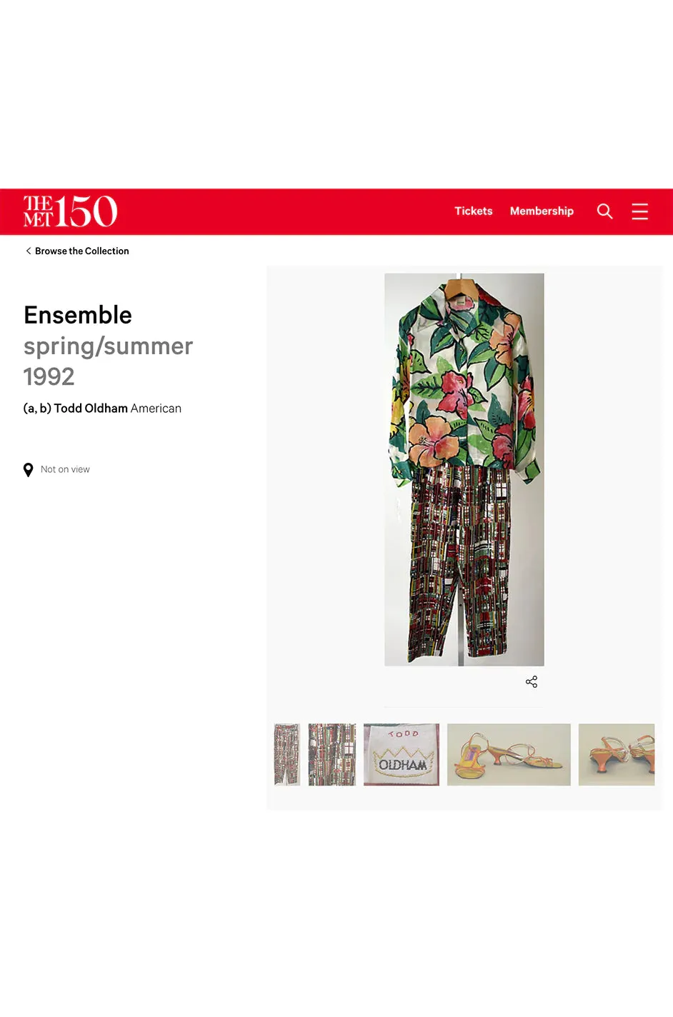 Stunning Spring 1992 Todd Oldham Runway Silk Organza Floral Top w Hand Painted Floral Design