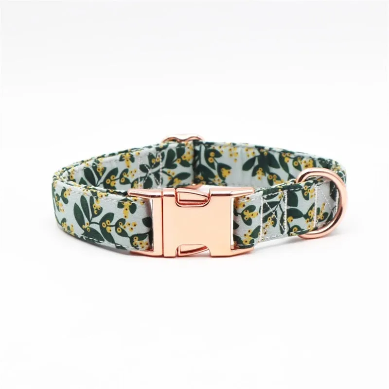 Summer Greens: Personalized Flower Collar And Leash Set