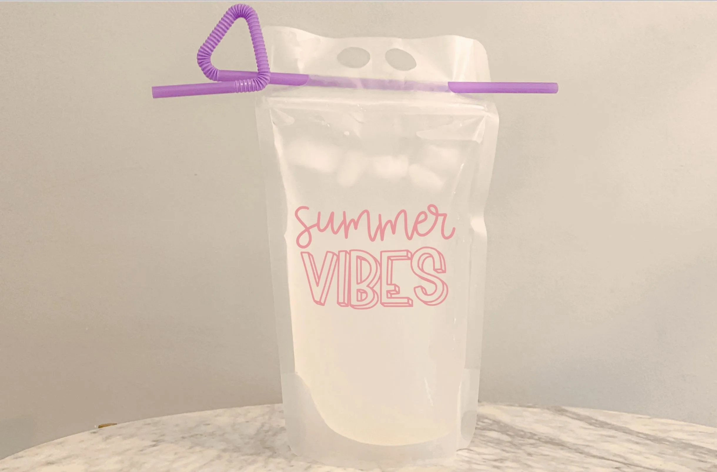 Summer Vibes reusable adult drinking pouch