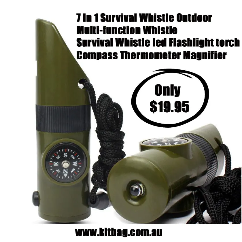 Survival Olive Green 7-IN-1 Survival Whistle