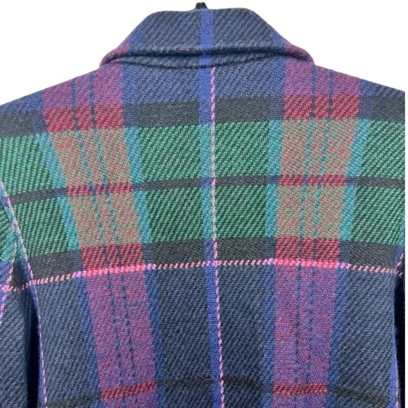 Talbots Weekend Plaid Merino Sweater Jacket XS