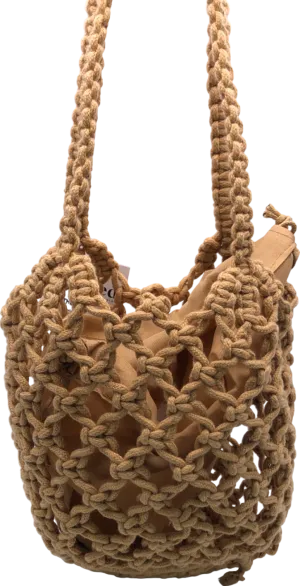Tan Woven Shoulder Bag One Size