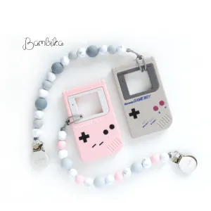 Teether with clip | Grey and Pink