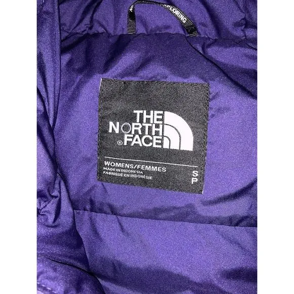 The North Face 550 Hooded Puffer Vest Purple Size Small