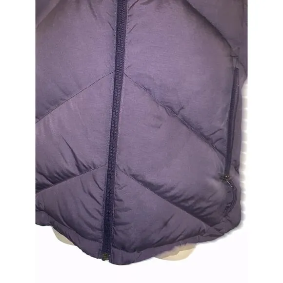 The North Face 550 Hooded Puffer Vest Purple Size Small