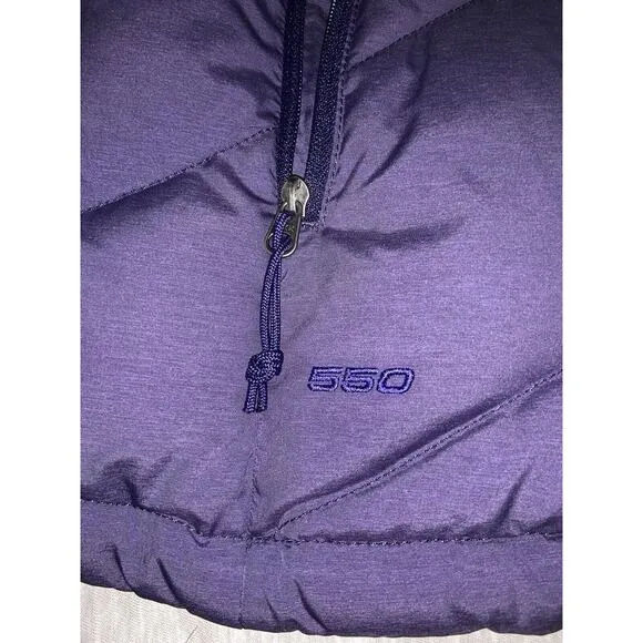 The North Face 550 Hooded Puffer Vest Purple Size Small