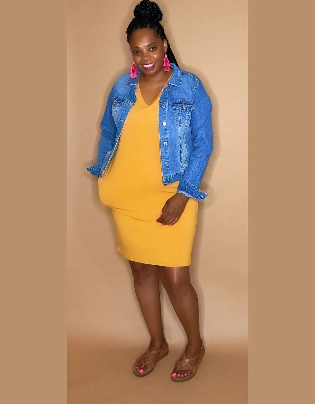 The Weekend Dress Mustard Curvy