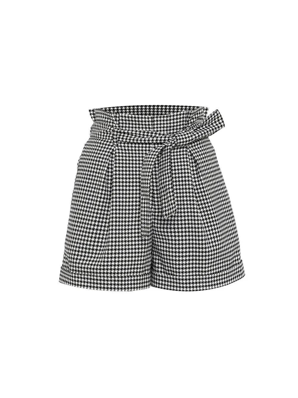 THEO Erato Paper Bag Houndstooth Short