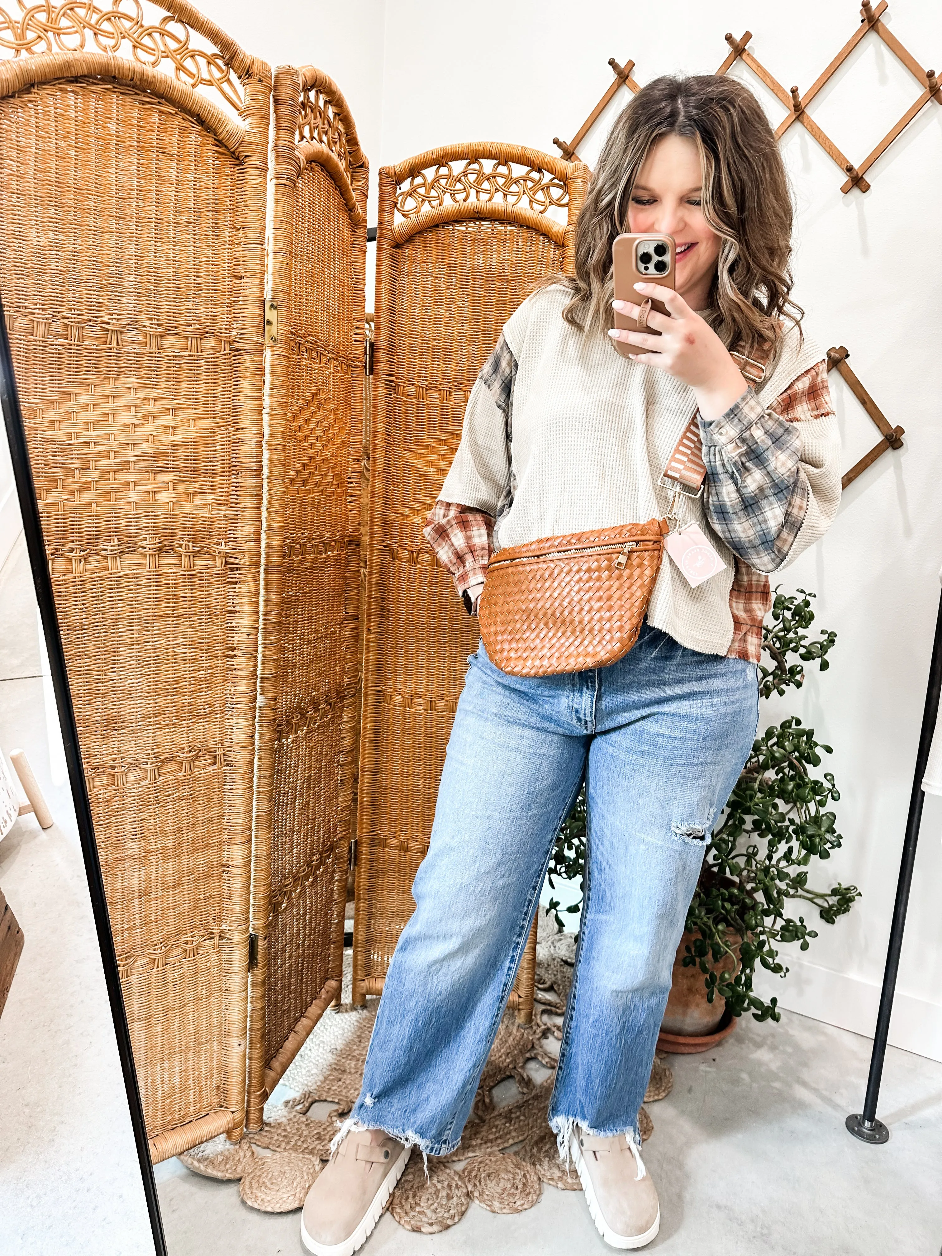 Thermal Plaid Top